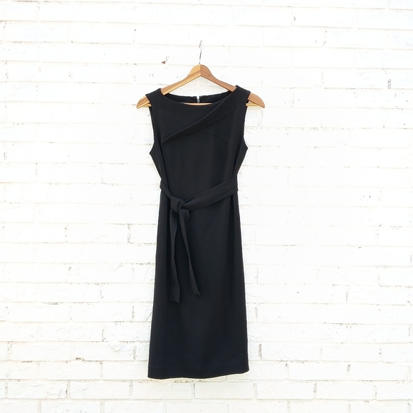 Talbots Sleeveless Black Dress Belted Size 6 - Picture 1 of 7